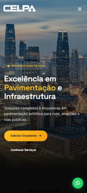 Site institucional criado para a Celpa Construtora, pavimentação e infraestrutura, pela Zellax Designer